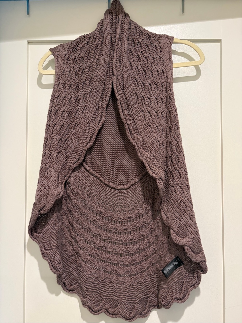 Forever 21 Mauve Knit Open-Front Draped Vest